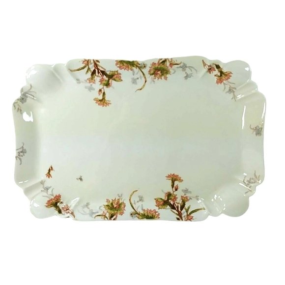 Haviland Serving Platter Tray Dish JW Boteler and Son Scalloped Edge Florals 18" - Picture 3 of 9
